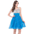 GK sans manches en mousseline de soie transparente en mousseline de soie courte robe de bal bleu CL7508-3
